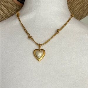 JCrew Gold Heart Pendant Necklace